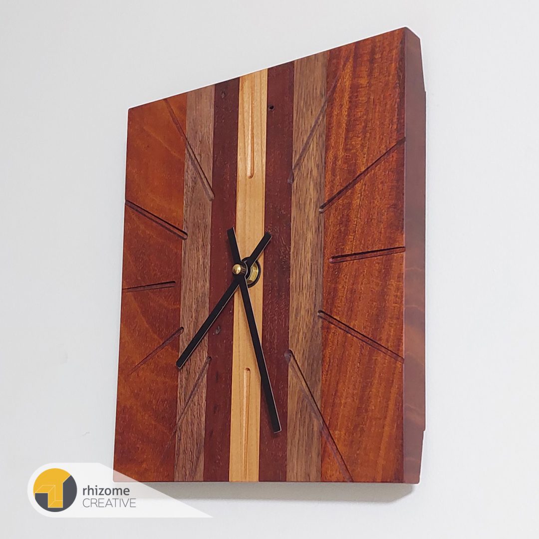 Handcrafted Laminated Timber Clock | Mounted on the Wall