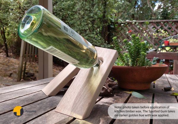 Wine Balance Holder with White Wine | Before finishing with timber wax