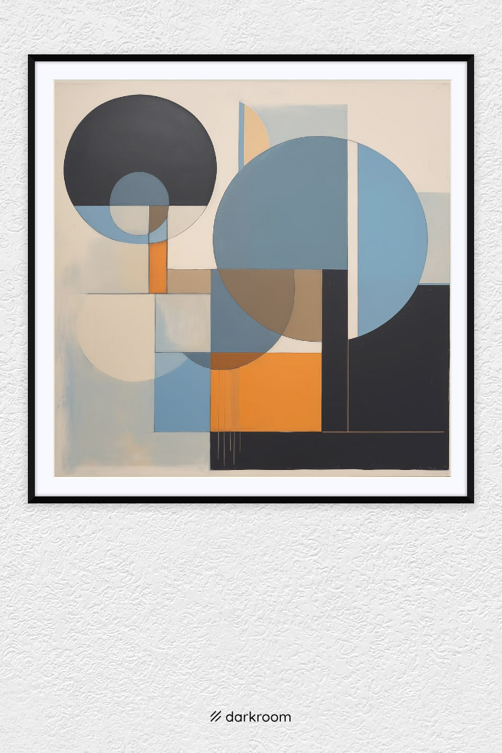 Abstract in Earthy Tones of Blue and Orange