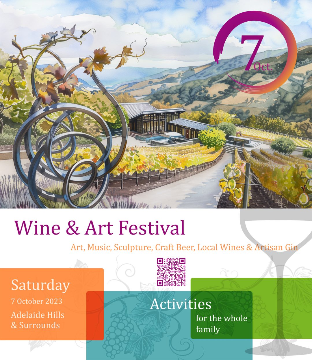 Wine & Art Festival Mockup Feb2024 | Midjourney - Inkscape