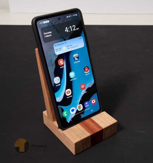 Mountain Ash & Karri Timber Phone Stand | March2024 Img3